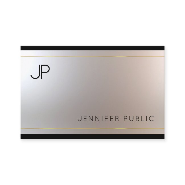 Creative Monogram Glamour Gold Silver Unique Plain Business Invitations