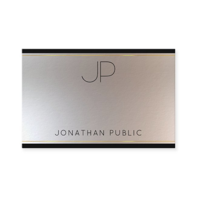 Creative Monogram Gold Silver Elegant Modern Luxe Business Invitations