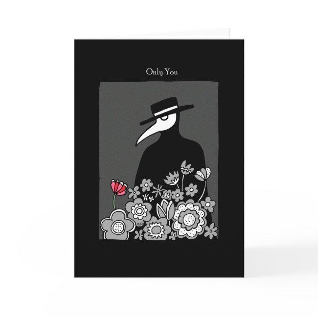 Creepy Plague Doctor Goth I Love You Valentine Invitations