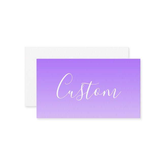 Cursive Script Name & Editable Light Purple Ombre Enclosure Invitations