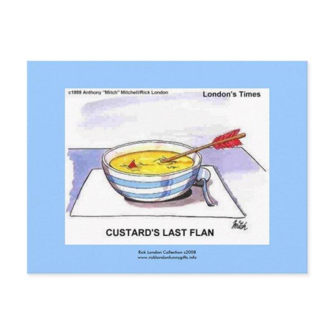 Custards Last Flan Funny Cartoon Postinvitations