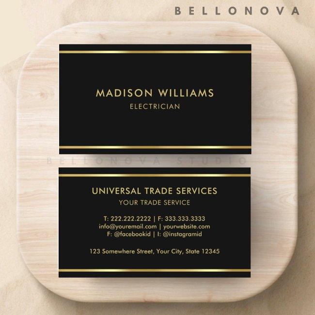 Custom Black And Gold Premium Professional Business Invitations