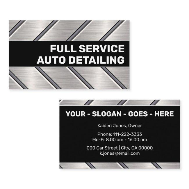 Custom Black Silver Metal Steel Car Service Cool Business Invitations