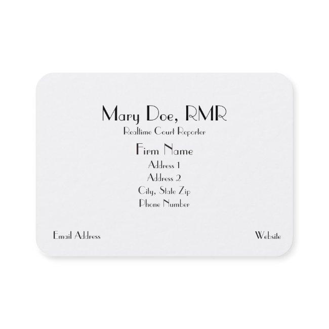 Custom Court Reporter Gray Steno Machine Keys Business Invitations
