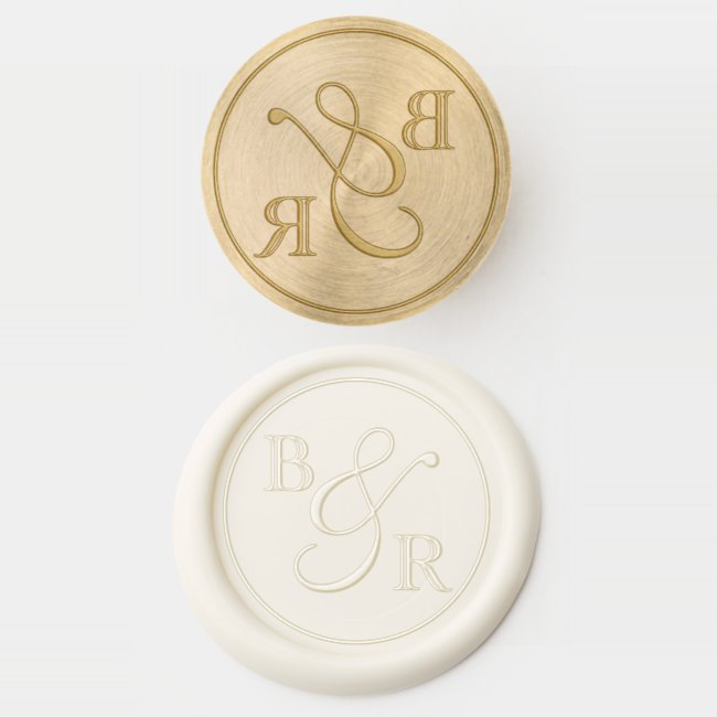 Custom Elegant Calligraphy Couple Names Initials Wax Seal Stamp