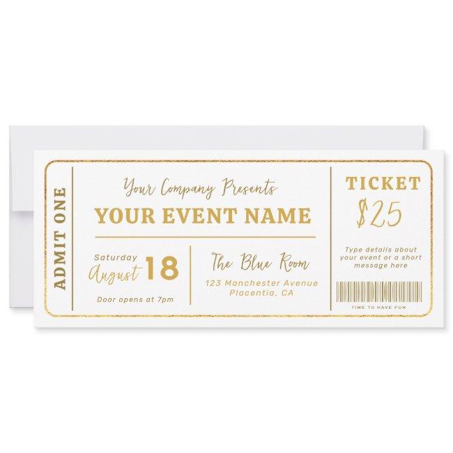 Custom Event Ticket, Concert Fake Ticket, School Invitation