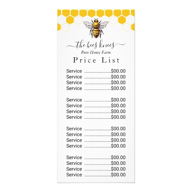 Custom Honey Price List Rack Invitations - Modern Minimal