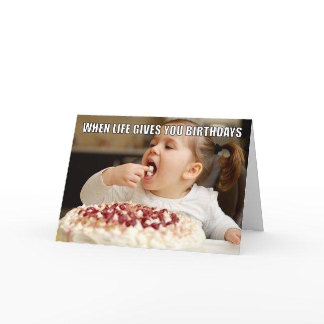 Custom Photo Eat Cake Meme Funny Birthday Invitations
