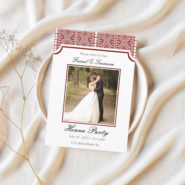 Custom Photo Personalized Arab Henna Invitation