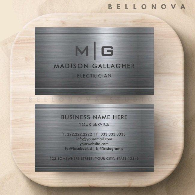 Custom Silver Grey Metal Professional Business Invitations