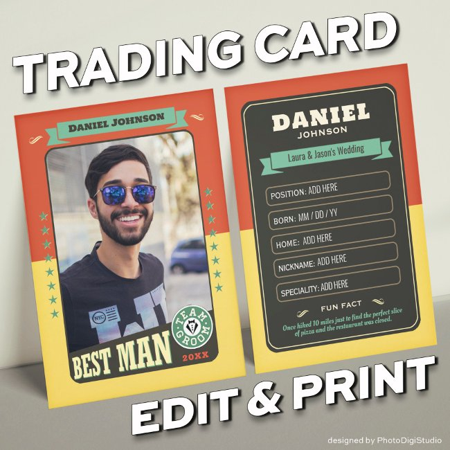 Custom Team Groom Invitations Groomsmen Trading Invitations