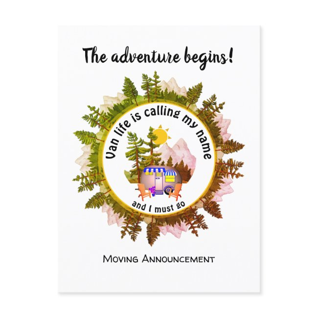 Custom Van Life Calling My Name Moving Announcemen Announcement Postinvitations