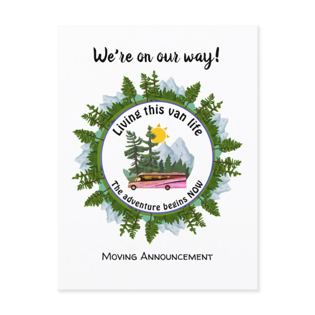Custom Van Life Camping Announcement Postinvitations