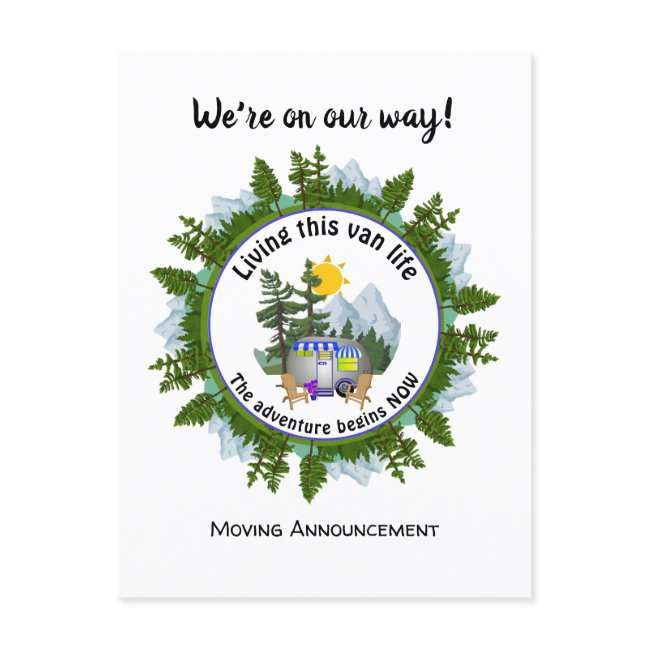Custom Van Life Caravan Camping Announcement Postinvitations