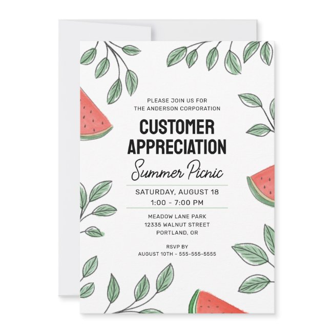 Customer Appreciation Summer Picnic Watermelon Invitation