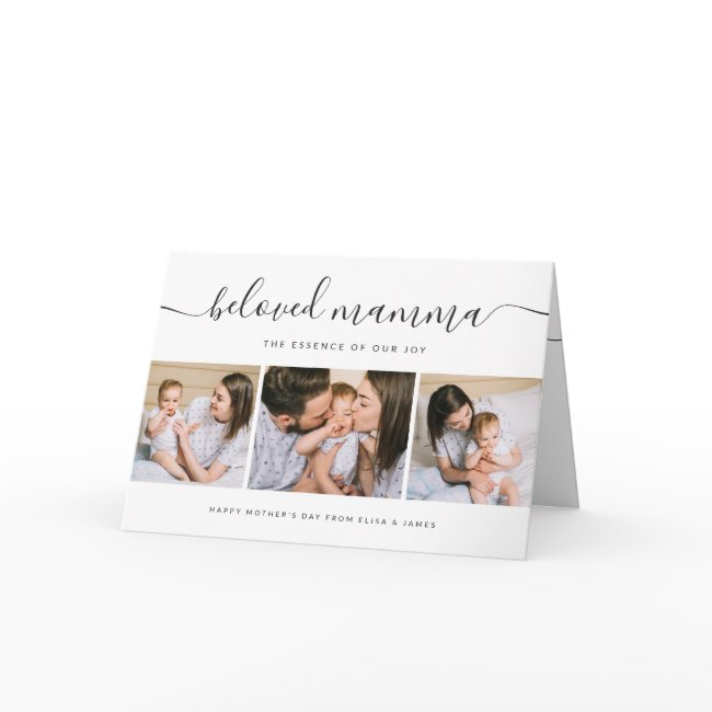 Cute Beloved Mamma Mom Mothers Day Photo Collage Invitations