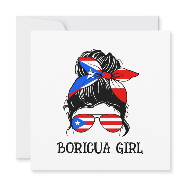 Cute Boricua Girl Puerto Rico Flag