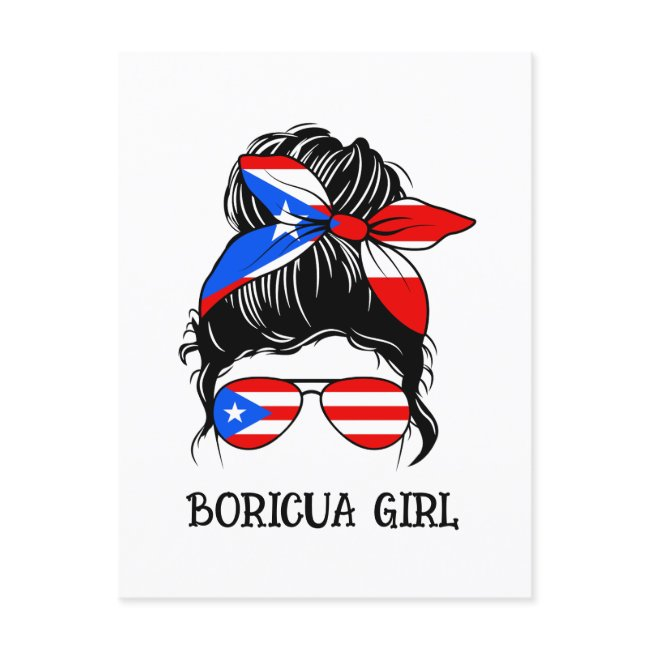 Cute Boricua Girl Puerto Rico Flag Postinvitations