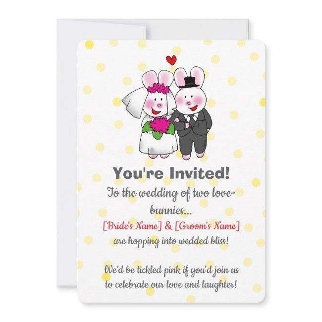 Cute Bunny Couple Wedding Invite