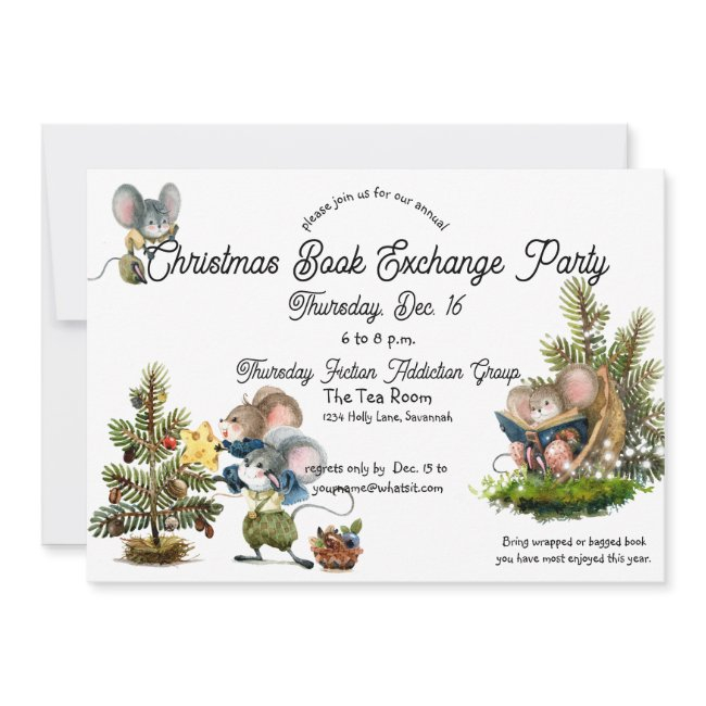 Cute Christmas Mouse Club/organization Invitation