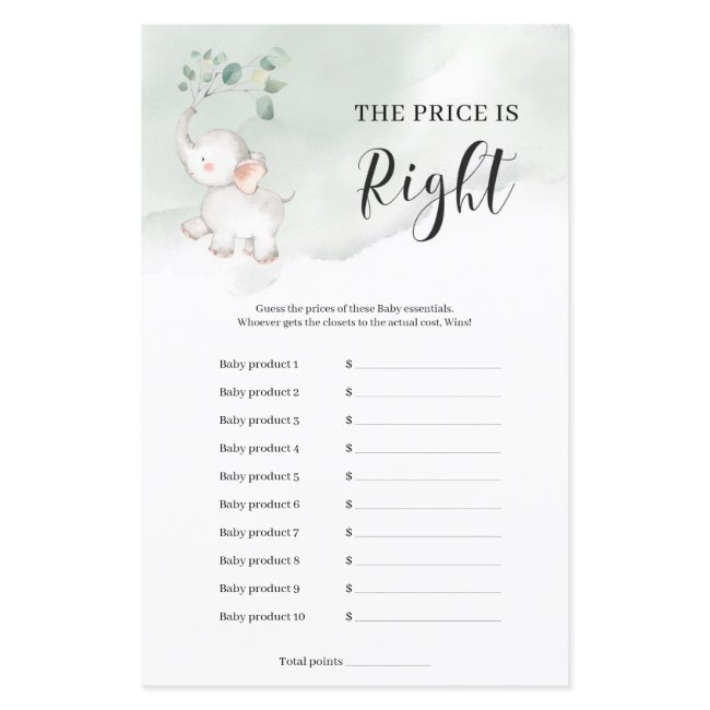 Cute Elephant Eucalyptus The Price Is Right Game