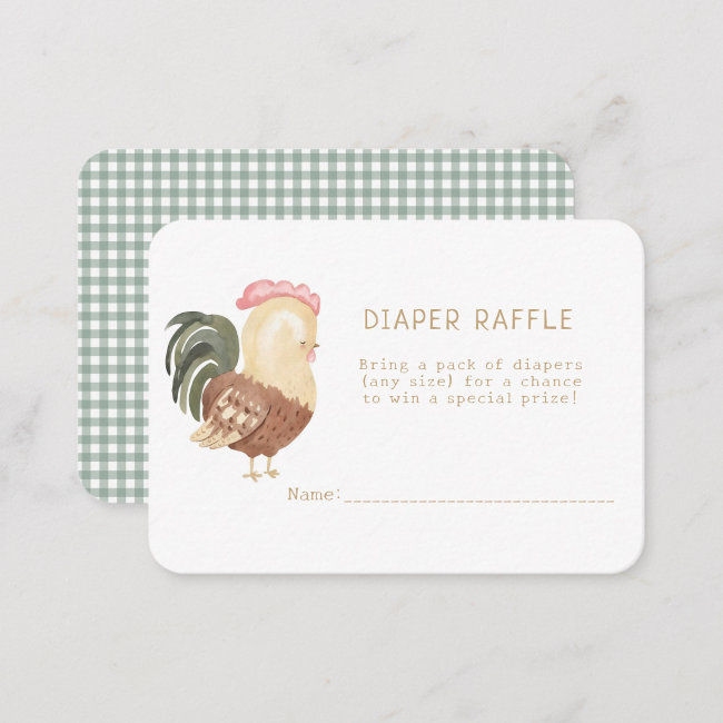 Cute Farm Animals Barnyard Diaper Raffle Enclosure Invitations