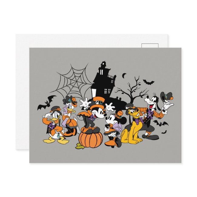 Cute Halloween Mickey And Friends Postinvitations