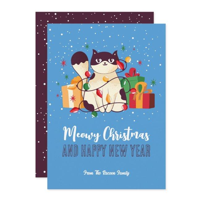 Cute Kitty Cat Winter Holiday Meowy Christmas