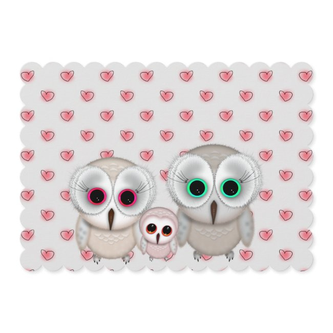 Cute Little Owl Family Baby Shower Invitation