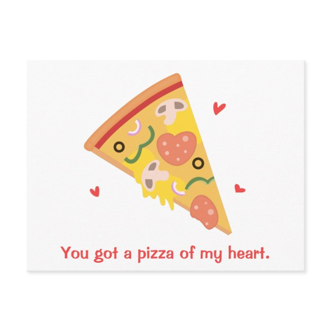 Cute Pizza Of My Heart Pun Love Humor Postinvitations