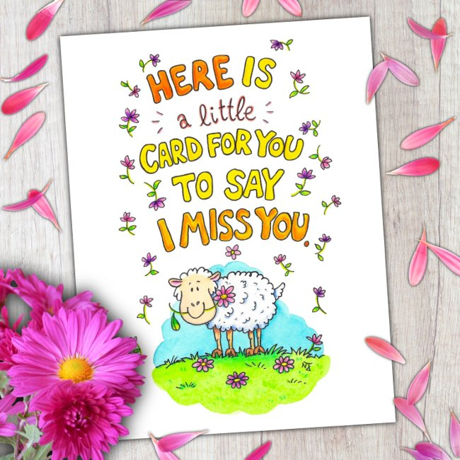 Cute Sheep Valentine’s Day Postinvitations