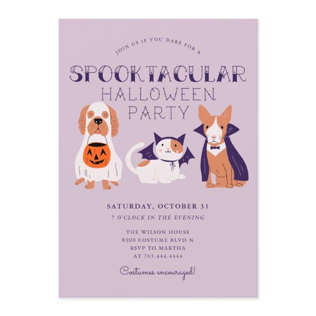 Cute Spooktacular Costume Pets Halloween Party Invitation