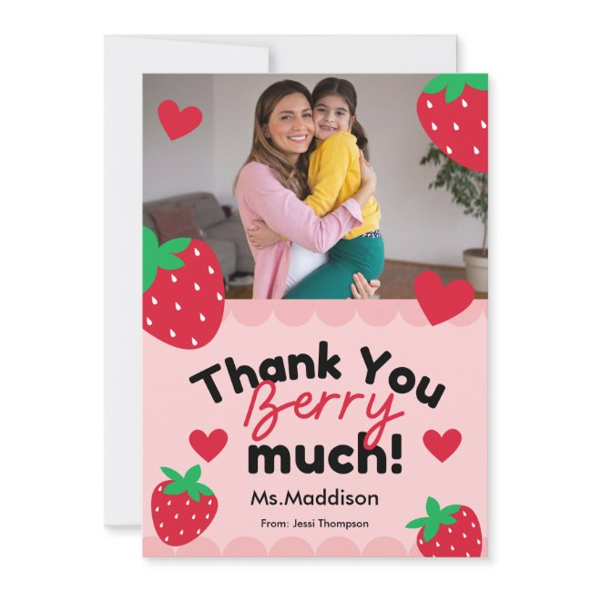 Cute Thank You Berry Much Greeting Invitations