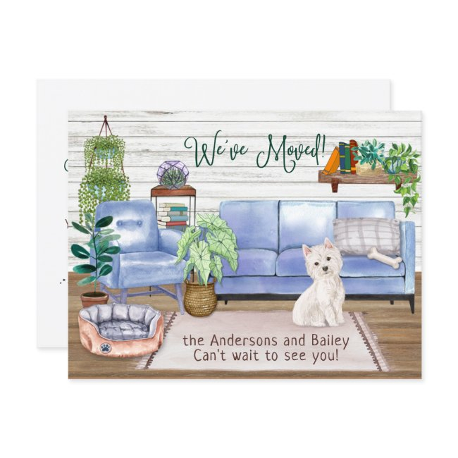 Cute Westie Cozy New Home Moving  Announcement Postinvitations