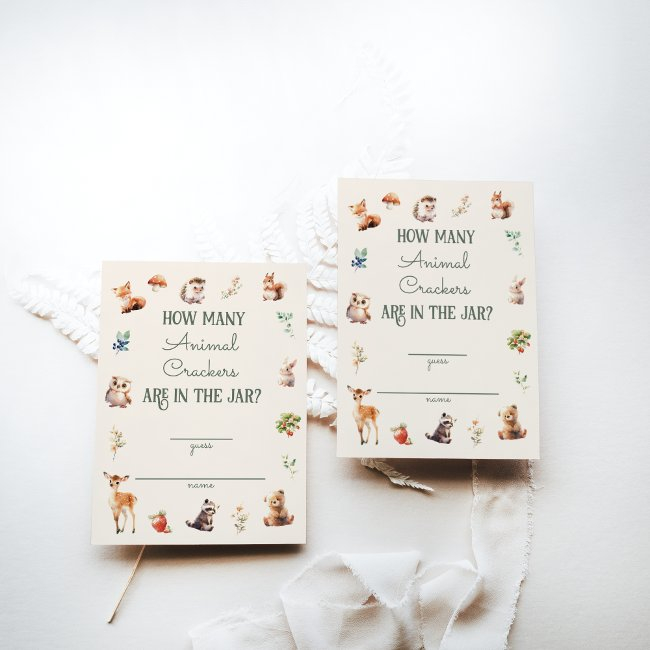 Cute Woodland Animal Adventure Neutral Baby Shower Enclosure Invitations