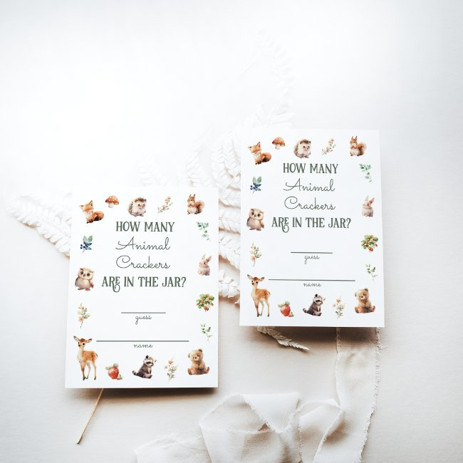 Cute Woodland Animal Adventure Neutral Baby Shower Enclosure Invitations