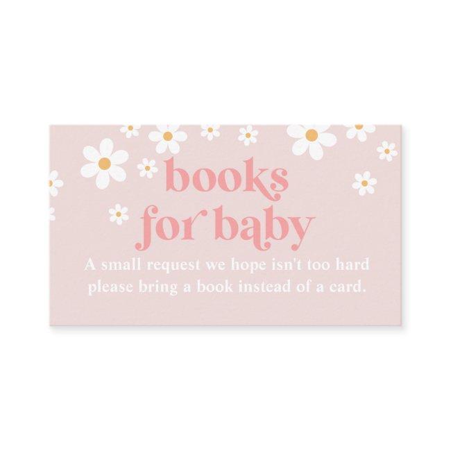 Daisy Pink Retro Baby Shower Books For Baby Enclosure Invitations