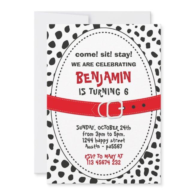 Dalmatian Spots Invitation For Birthday Party Dog