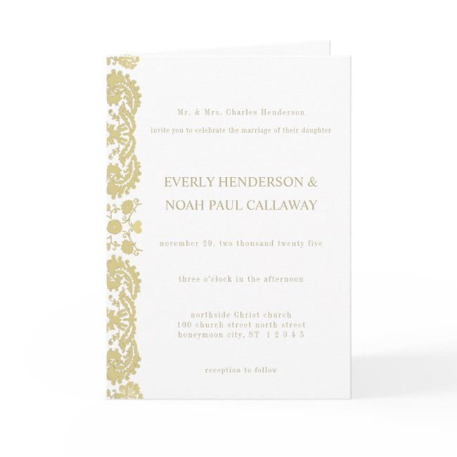 Damask Wedding Invitation Cream-choose Background