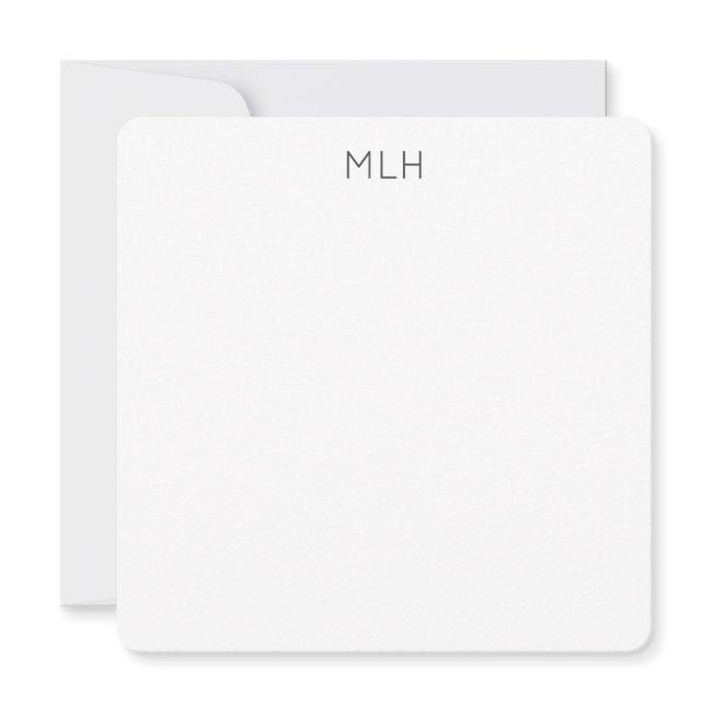 Dark Grey And White Minimalist Square Flat Note Invitation