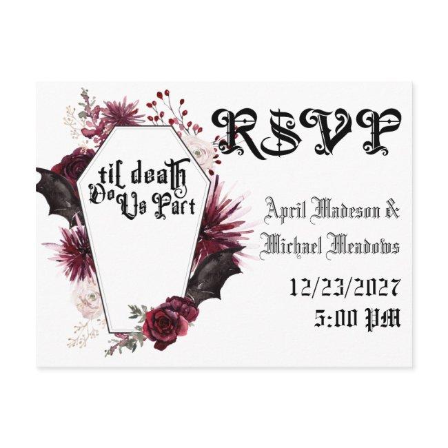 Dark Wedding Spider Web Coffin Gothic Wedding Rsvp Invitation Postinvitations