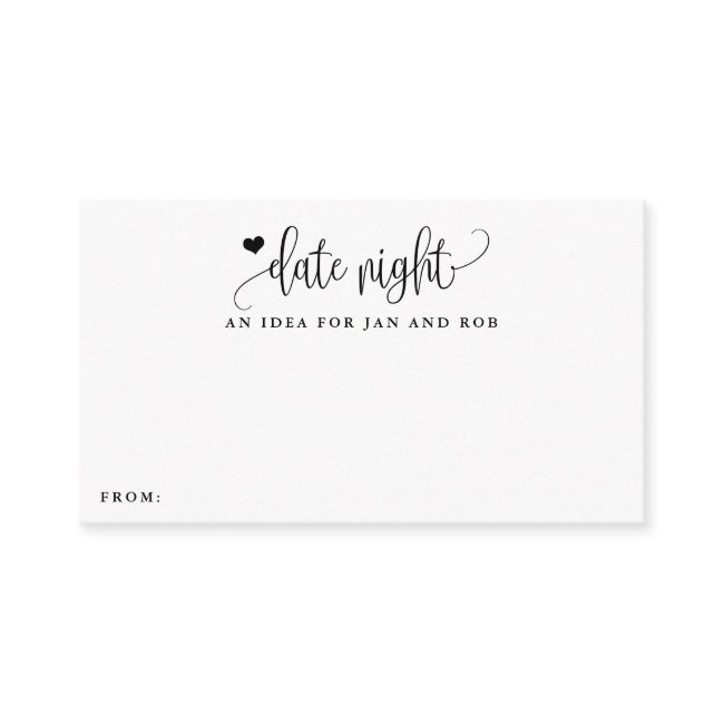 Date Night Idea Heart Minimalist Calligraphy Invitations
