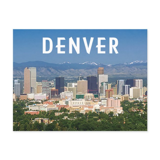Denver Colorado Downtown Skyline And Mountains Postinvitations