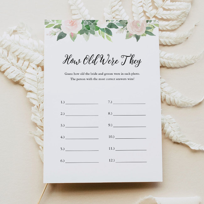 Devon How Old Were They Photo Bridal Shower Game Invitation