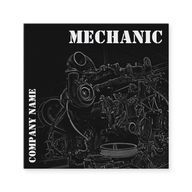Diesel Engine Square Mechanic Business Invitations
