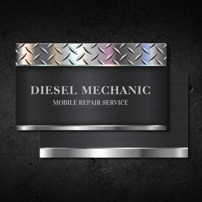Diesel Mechanic Maintenance Metal Repair Service Business Invitations