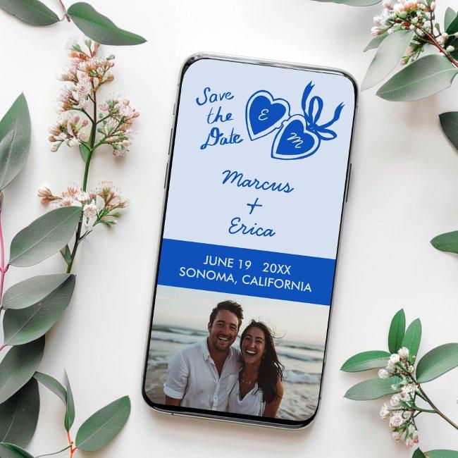 Digital Heart Locket Custom Photo Save The Date