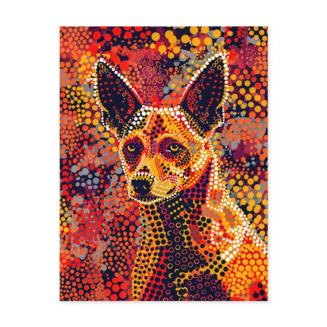 Dingo In Aborigine Dot Art Style Postinvitations