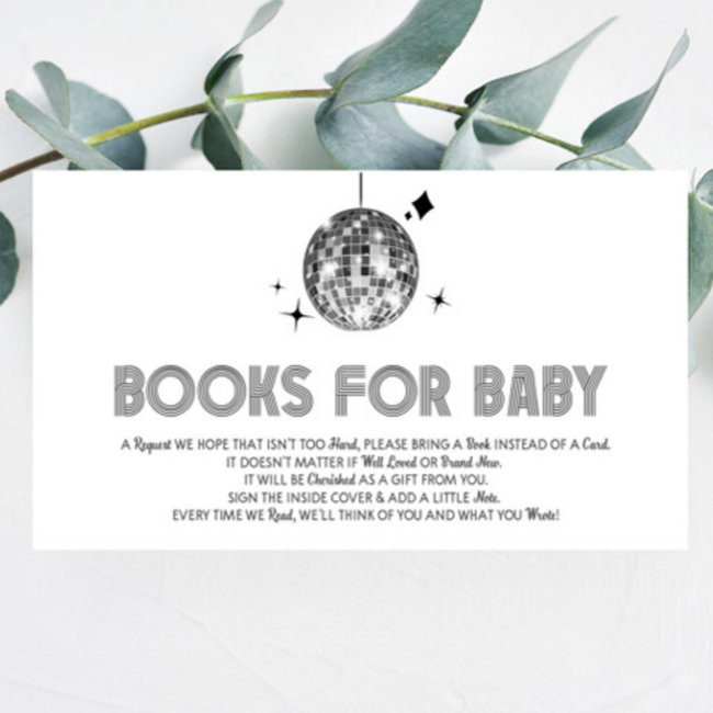 Disco Ball 'disco Baby' Baby Shower Books For Baby Enclosure Invitations