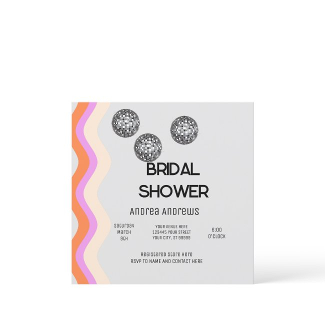 Disco Bridal Shower Invitation